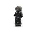 Papiermaché Santa mit Fellmütze - schwarz 