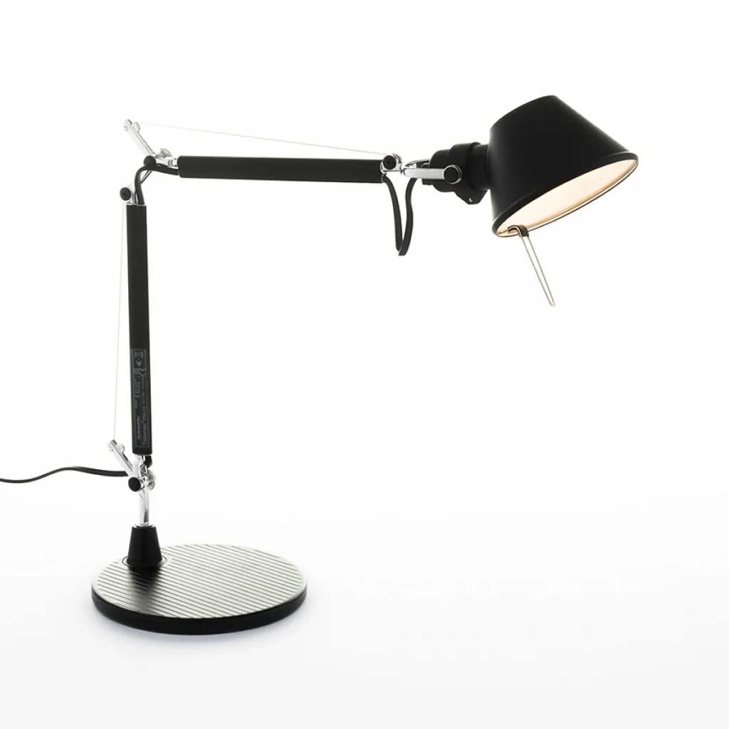 Tolomeo Micro Table mit Fuß schwarz