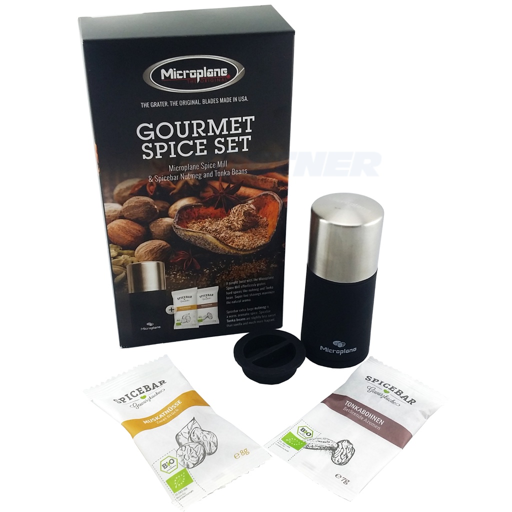 Gewürzmühle 'Gourmet' 2-in-1 mit Spicebar Muskatnuss/langer Pfeffer