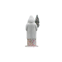 Papiermachéfigur Santa weiß - mit bunten Zuckerperlen und Baum