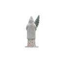 Papiermachéfigur Santa weiß - mit bunten Zuckerperlen und Baum