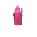 Papiermachéfigur Santa fuchsia - mit Glitter und Chenille Rand