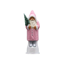 Papiermaché Santa rosa - mit Perlen und silbernen Schuhen