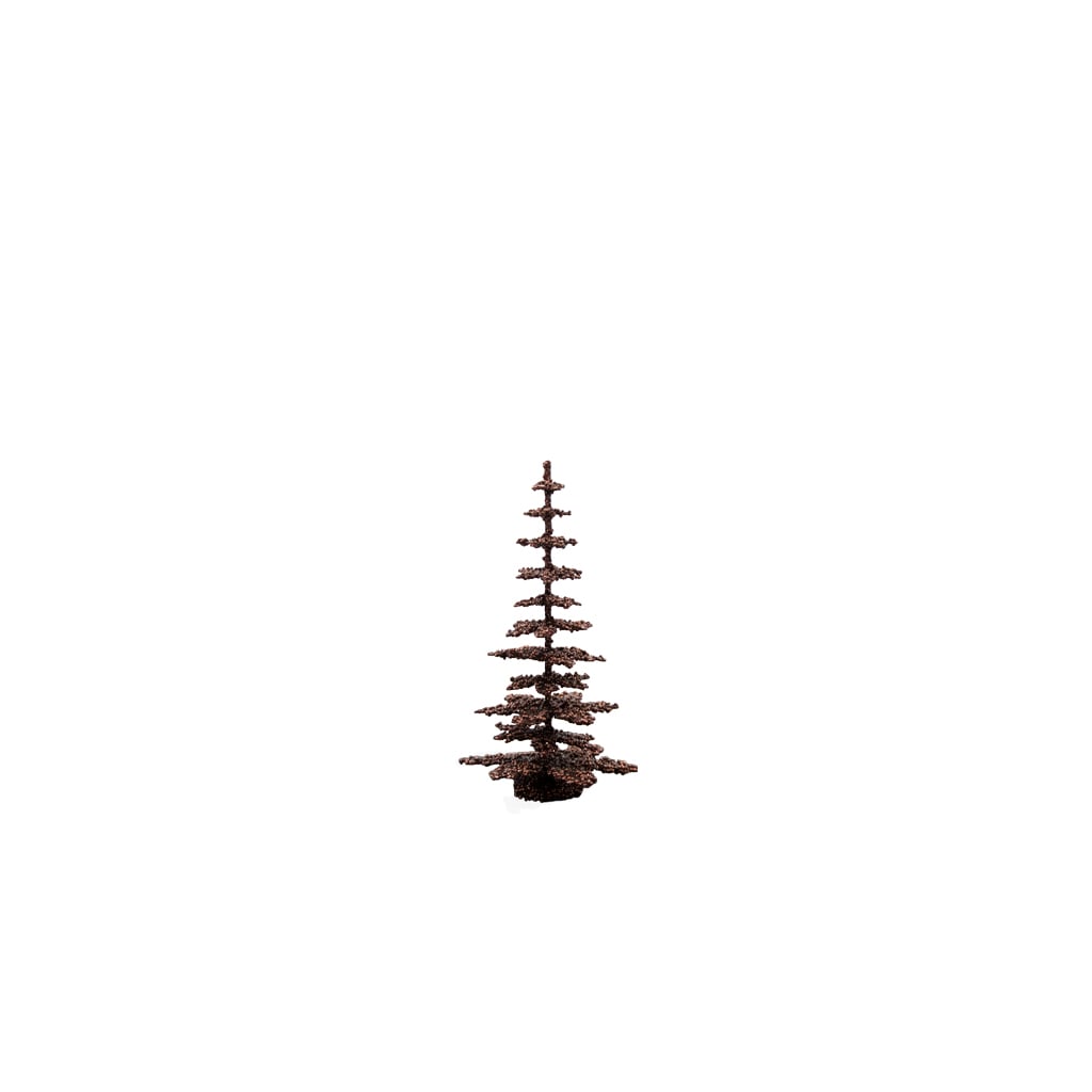 [15cm-braun] Papiermaché-Baum mit Glitter - braun (15 cm)