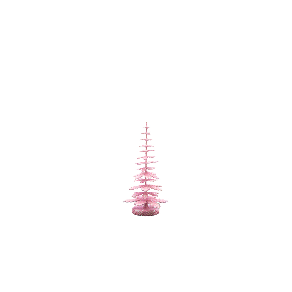 [15cm-rosé] Papiermaché-Baum Glitter - rosé (15 cm)