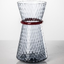 [FO370665000F0A65] Vase Tiara - Ø 18 cm H 32 cm (light pink/grape)