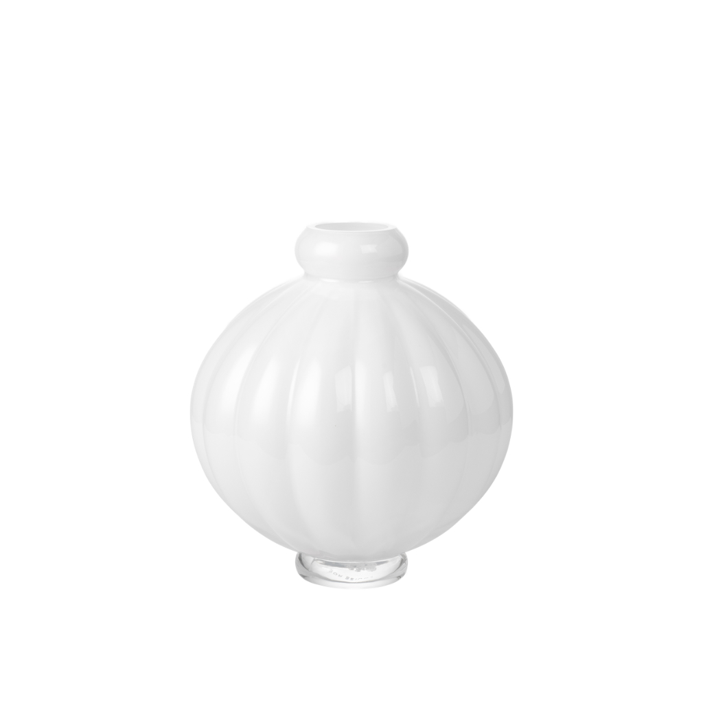 [#01 10515-11-74] Vase Ballon - Opal weiß (H: 25 cm)