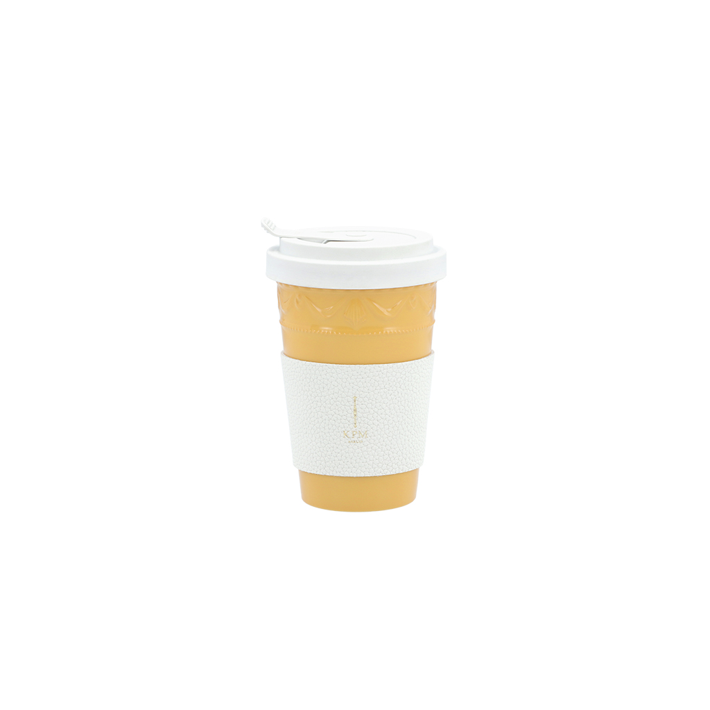 [158531 - 5425] Becher Kurland KPM To-go - limitiert mit Ledermannschette (altgold)