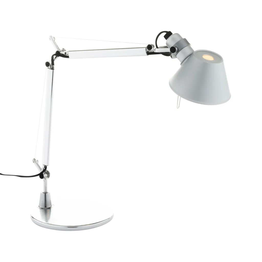 [A011800] Tolomeo Micro Tischleuchte mit Fuß, Aluminium