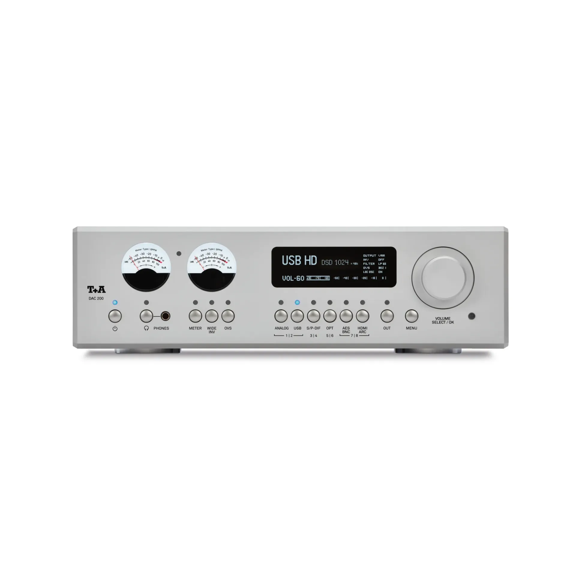 DAC 200 D/A-Wandler Vorverstärker, FM 200, Alu Silber