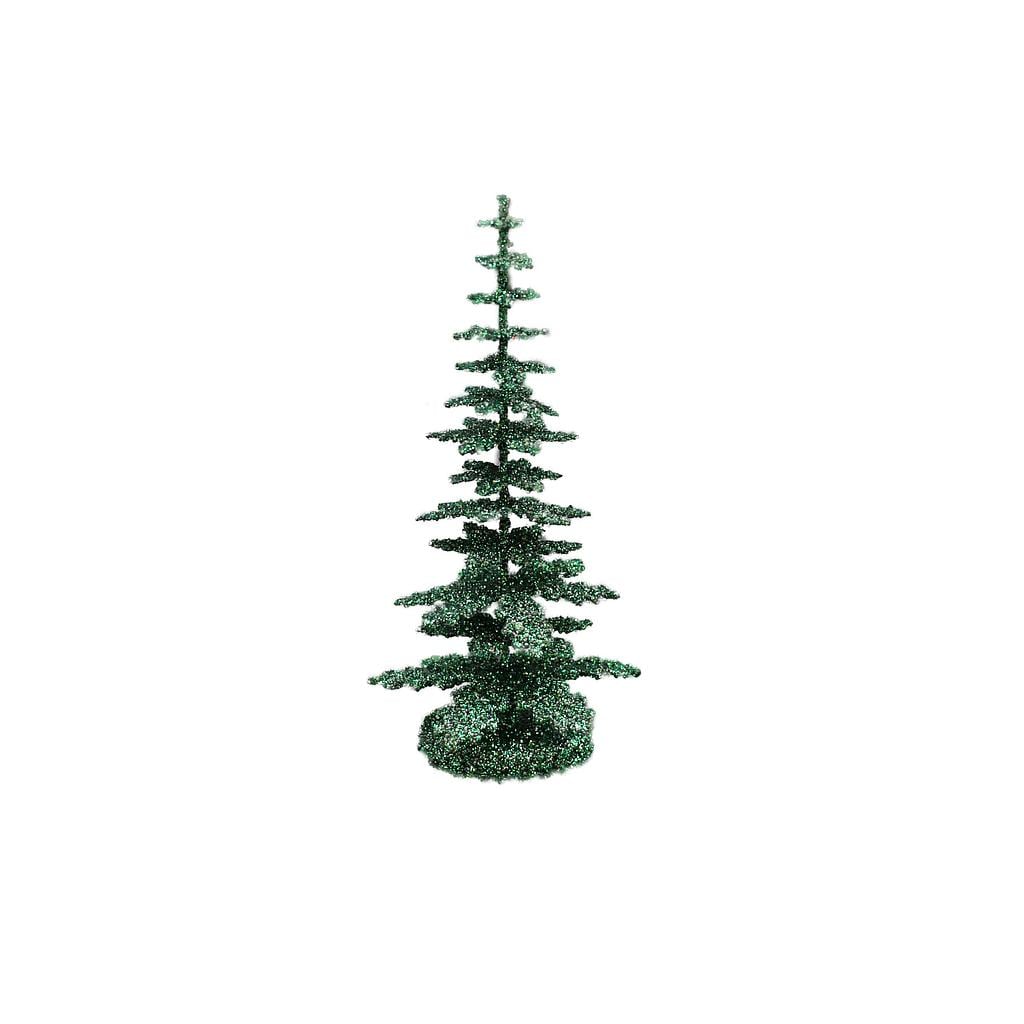 [10cm-dunkelgrün] Papiermaché-Baum Glitzer - dunkelgrün (10cm)