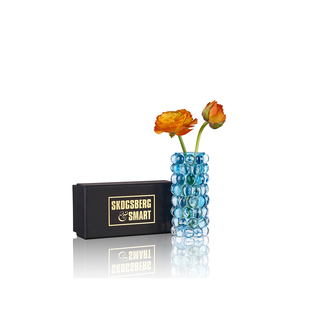 [SS3HURRBOULEMINI01] Vase Hurricane Boule mini (coral blue)