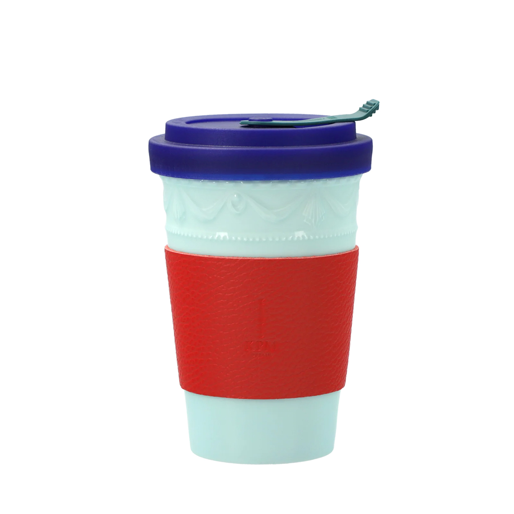 [1585315485] Becher Kurland KPM To-Go Edition Farvet - inkl. Manschette (blau)