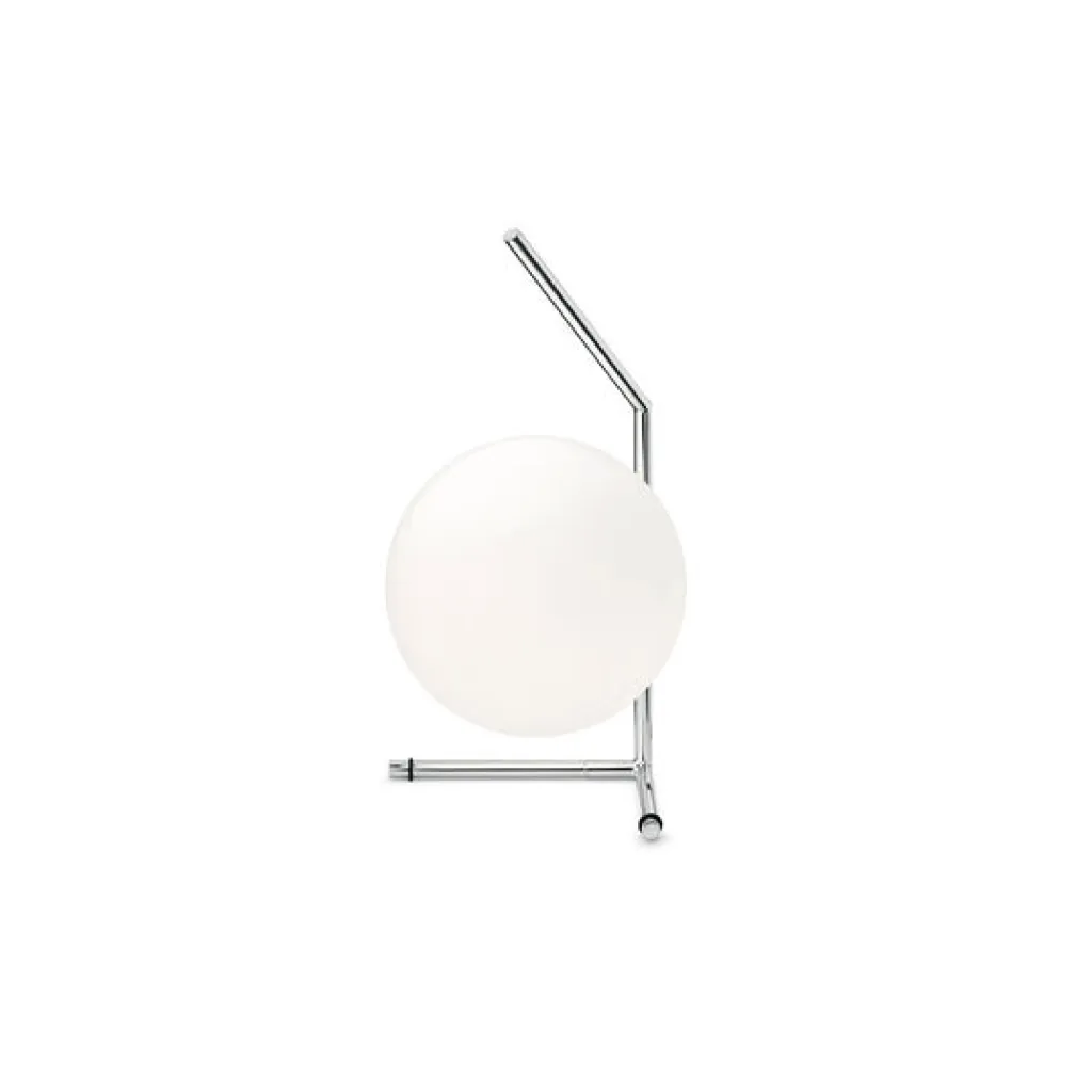 IC Lights T1 Low Tischleuchte, Chrom mit Opalglas