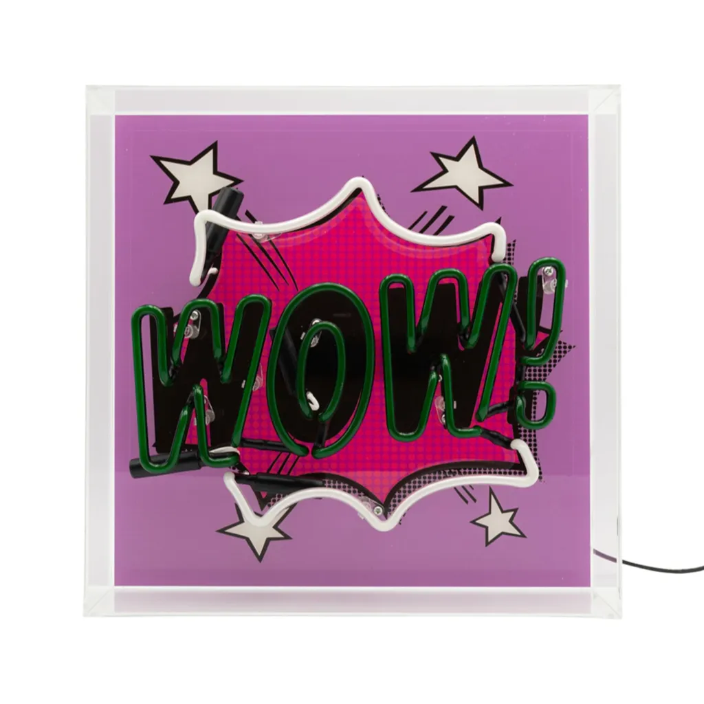 WOW! Neon-Box, Acryl, Groß