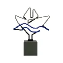 Boat Neonschild auf Betonsockel
