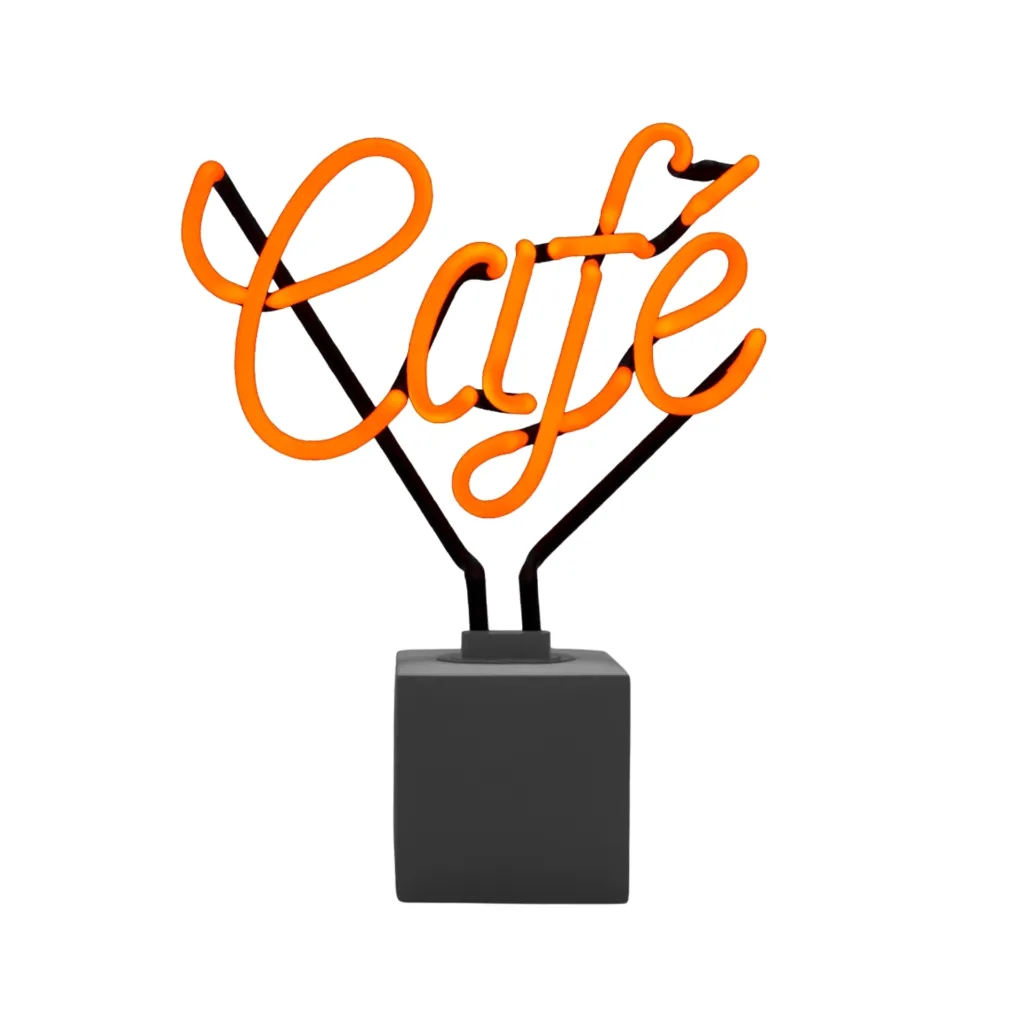 [DK-NSET-CAFE] Café Neonschild auf Betonsockel