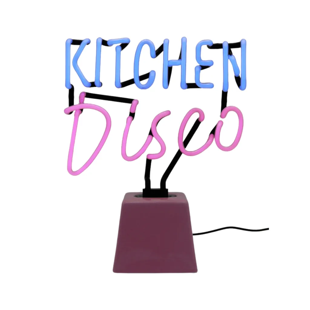 Kitchen Disco Neon-Tischleuchte, Keramikfuß