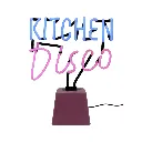 Kitchen Disco Neon-Tischleuchte, Keramikfuß