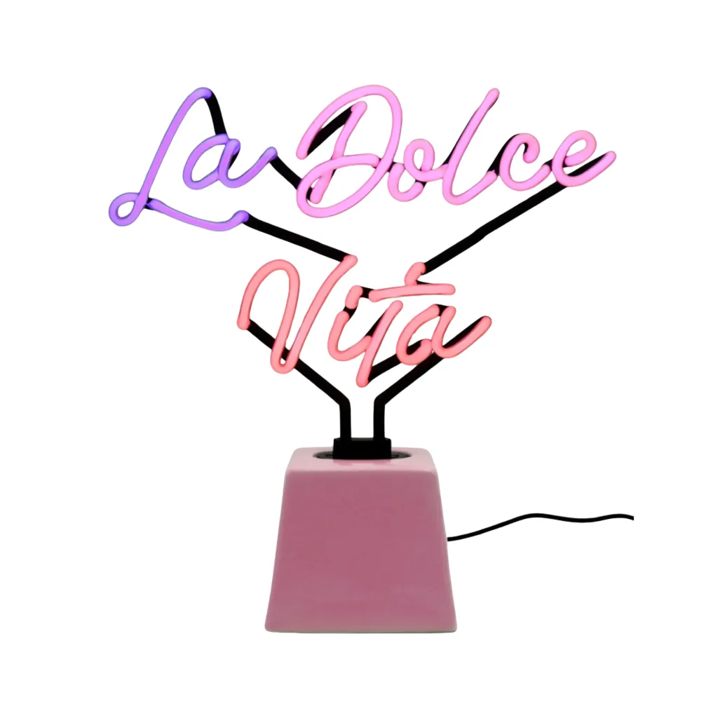 La Dolce Vita Neon-Tischleuchte, Keramikfuß
