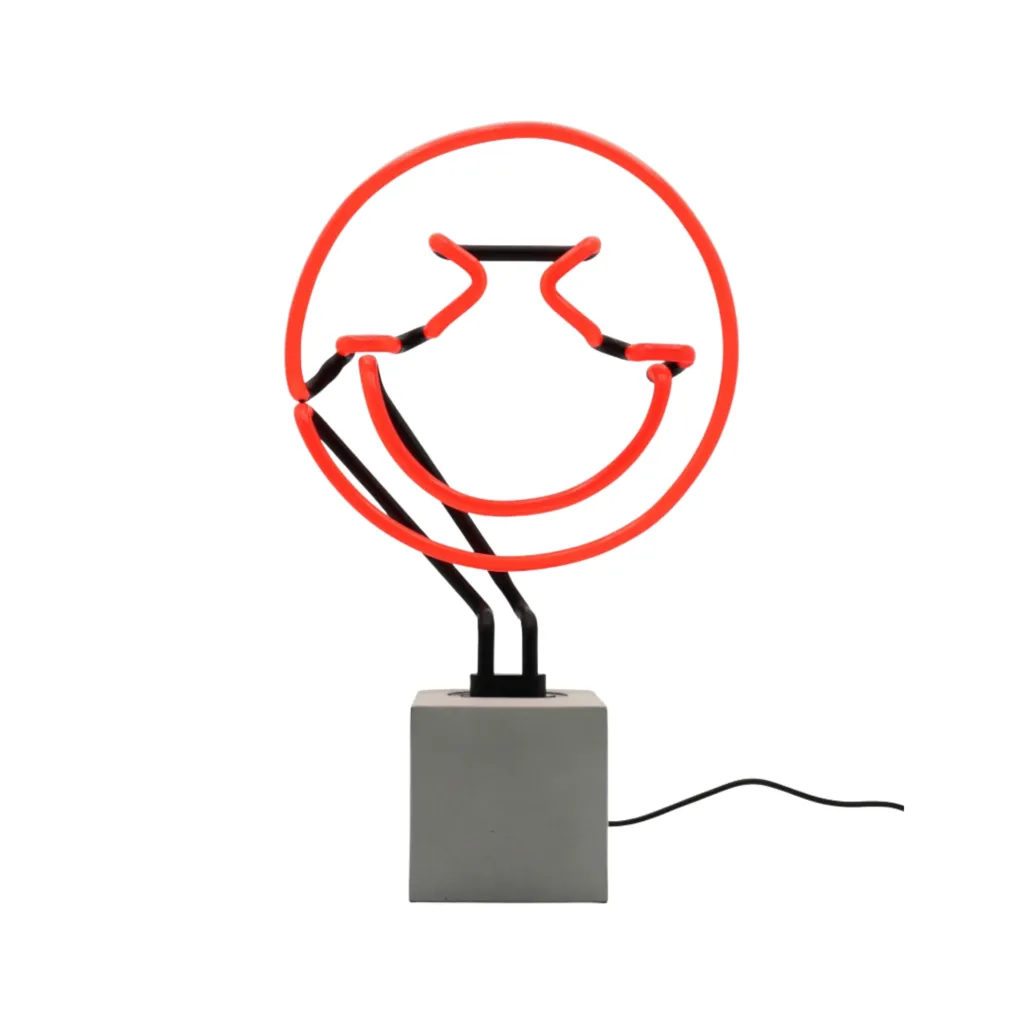S.W.Smiley Giggle Neon-Tischleuchte, Rot