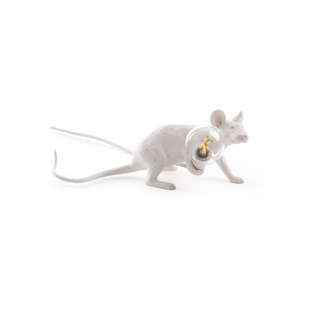 [14886] Mouse Lamp, liegend (weiß)