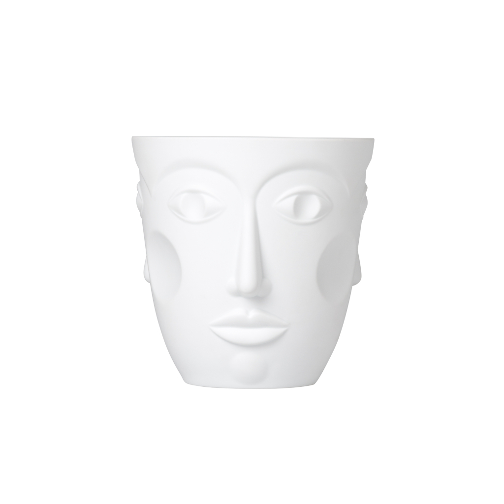 [CK185725] Champagnerkühler Faces (weiß glasiert)