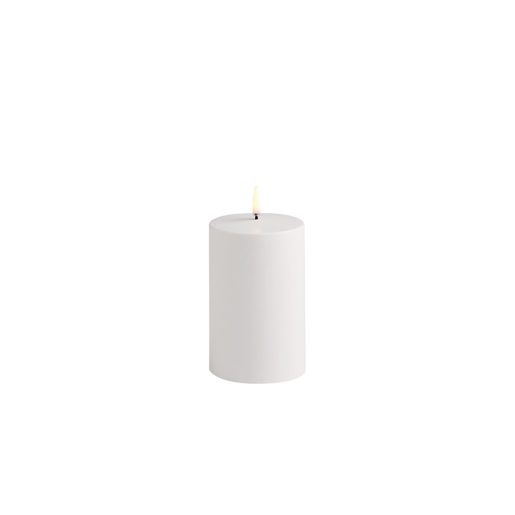 [UL-OU-WH78013] LED Stumpenkerze Outdoor Ø 7,8 cm - white (12,8cm)